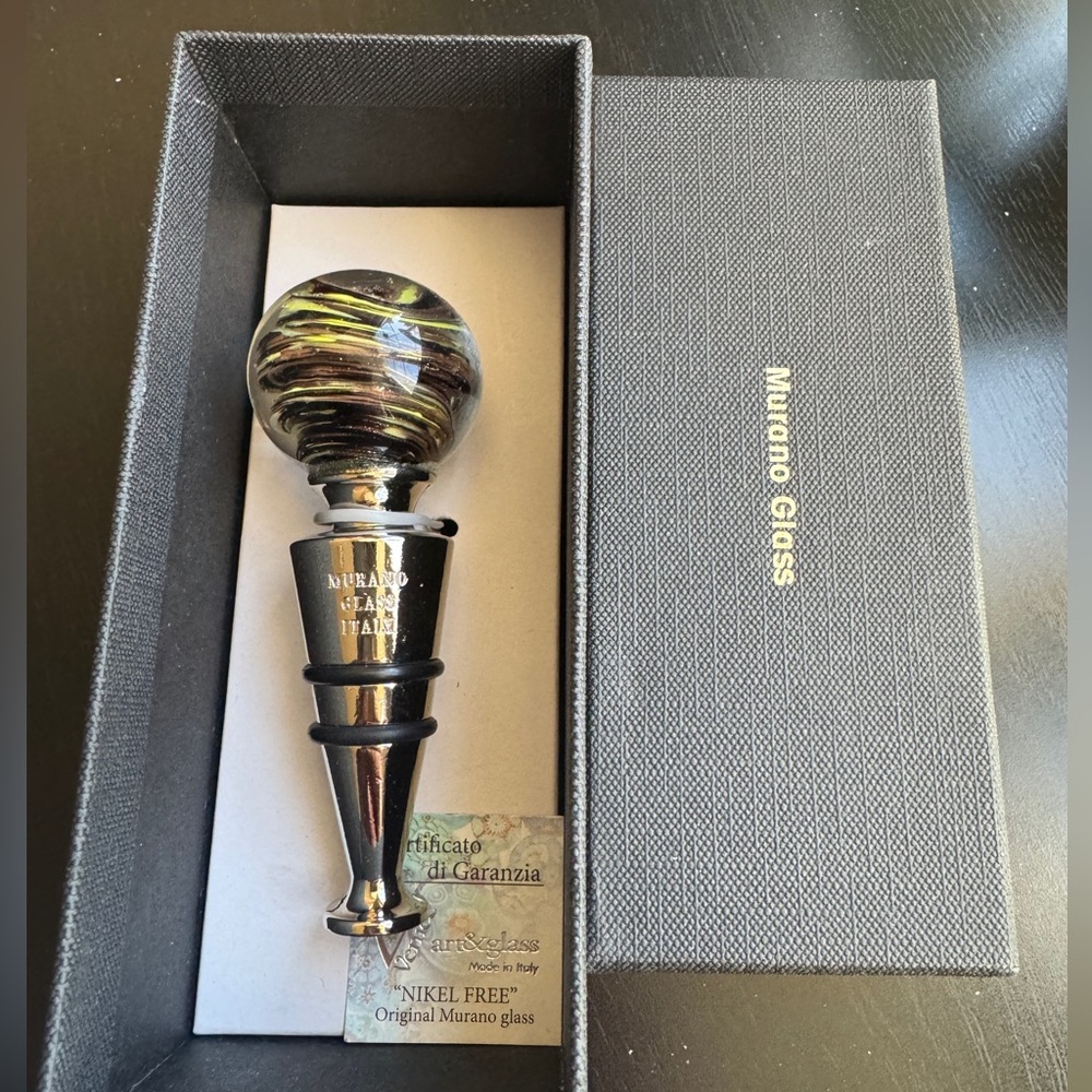 Murano glass wine bottle stopper